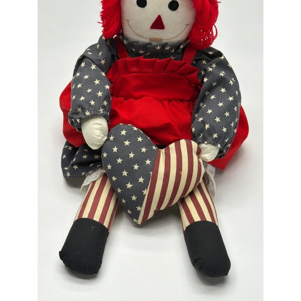Vintage 1776 BiCentennial patriotic Raggedy Ann handmade‎ Rag Doll Heart